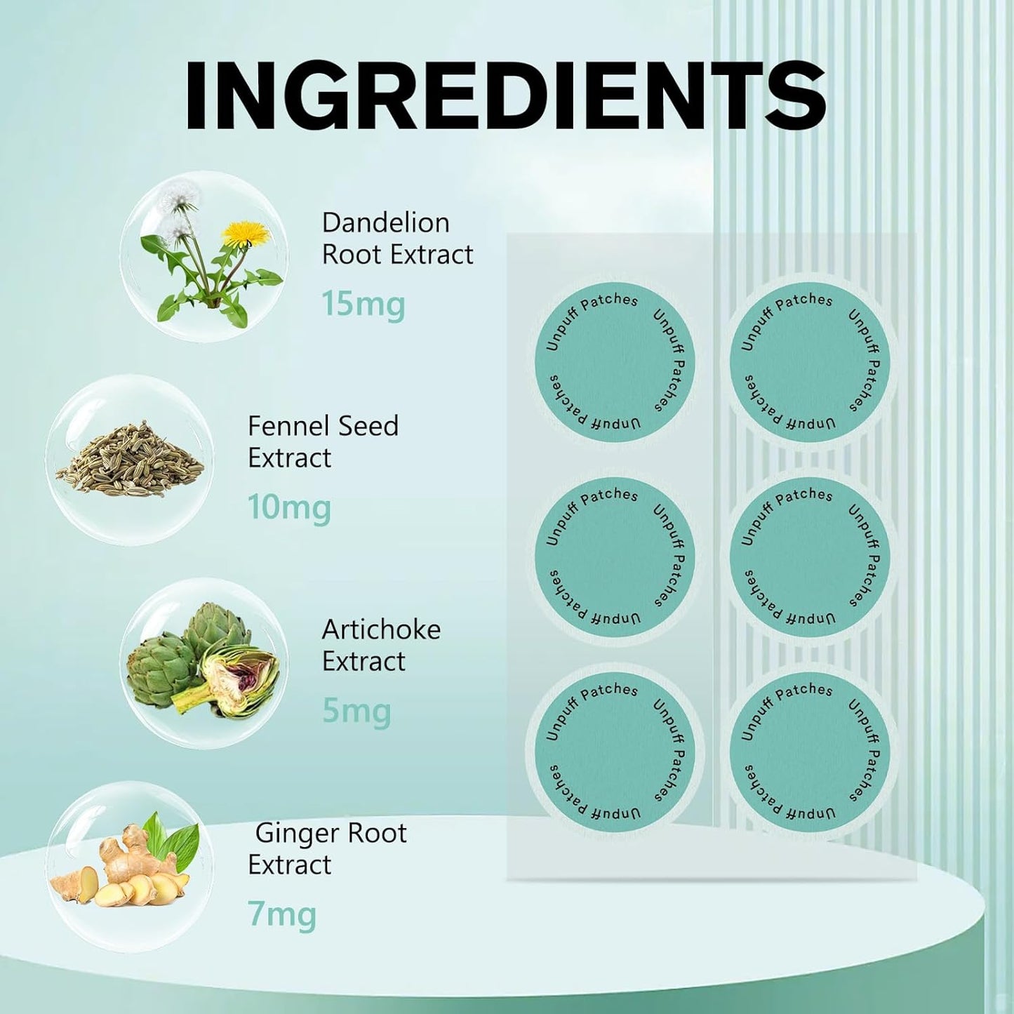 Unpuff & Glp1 Patches Bundle,Natural Ingredients Patch, for Digestive Health and Body Care,Women and Men 60 Pack