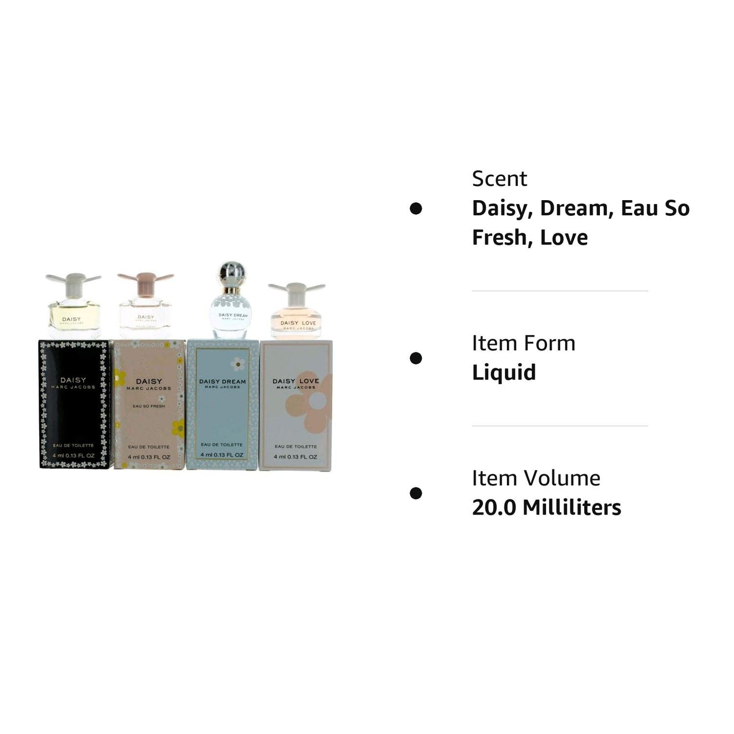 Marc Jacobs 4 Pieces for Women Mini Gift Set, 0.55 Ounce