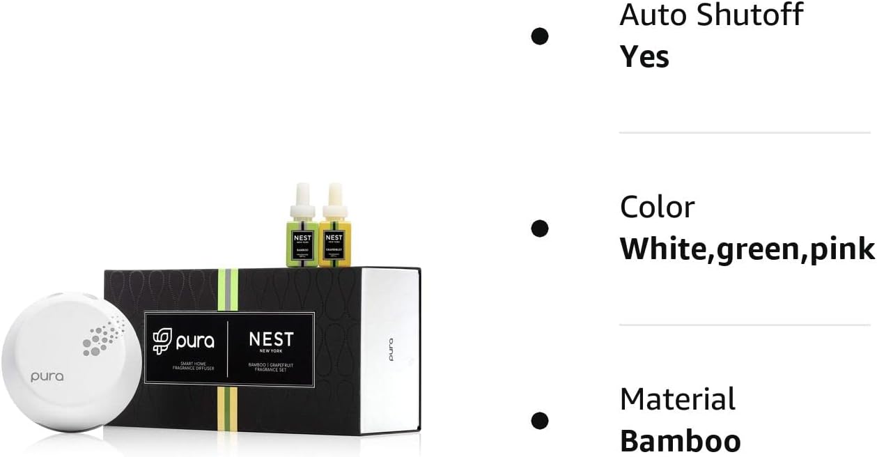 NEST Fragrances Pura Smart Diffuser Device & 2pc Bamboo & Grapefruit
