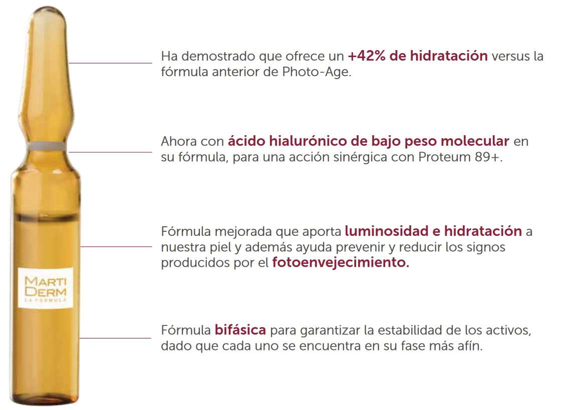 Martiderm Platinum Photo-Age Moisturises Brightens and Firms Anti-Pollution Effect 30 amp, 2 ml each