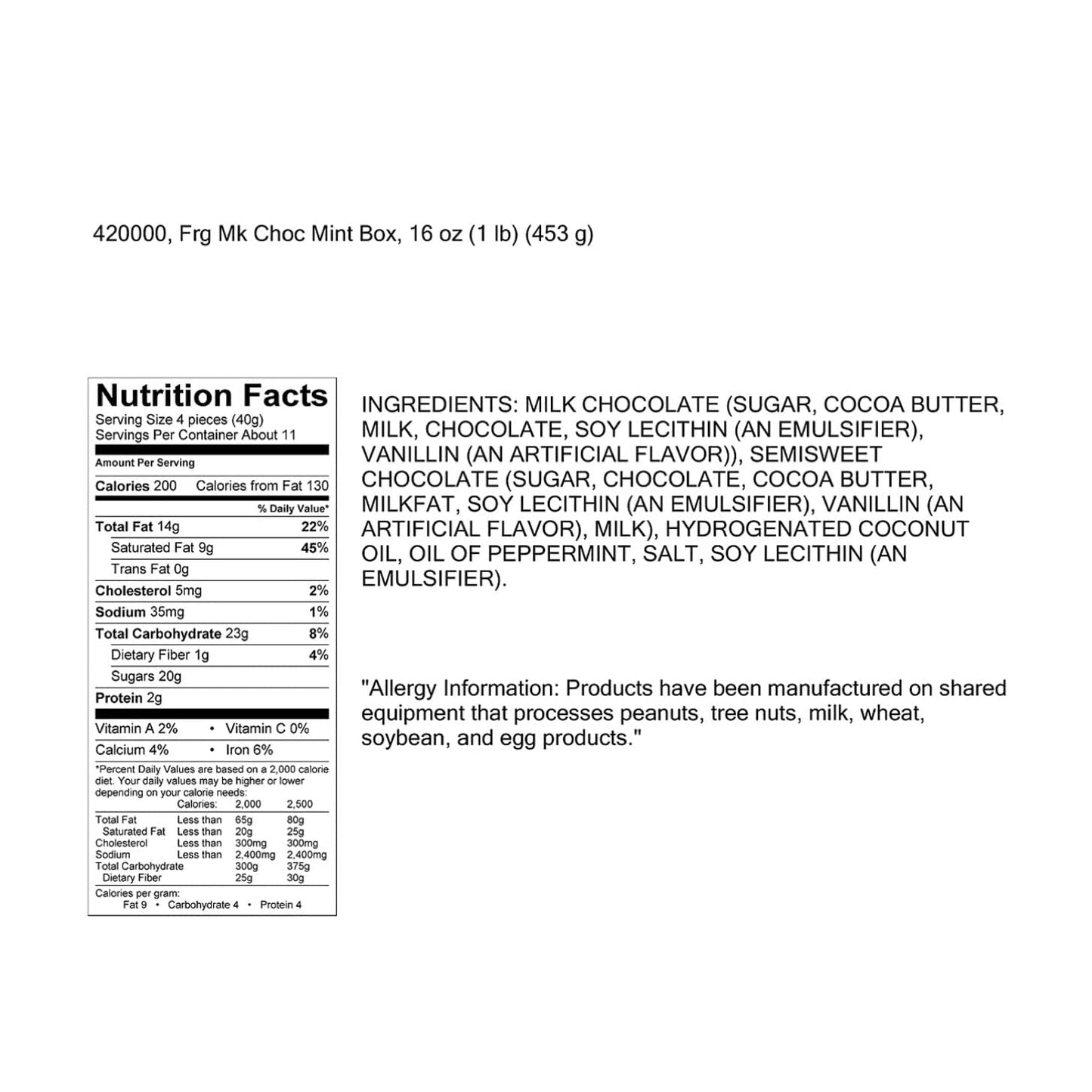 Frango Chicago Edition Milk Chocolate Mints 45 pc, 1 lb box