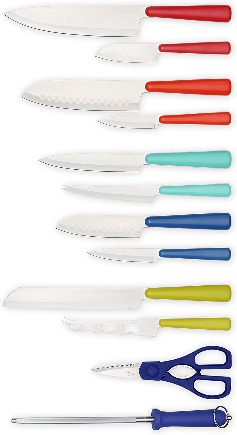 Cambridge Silversmiths Merengue 13-Piece Fiesta Cutlery Set with Block