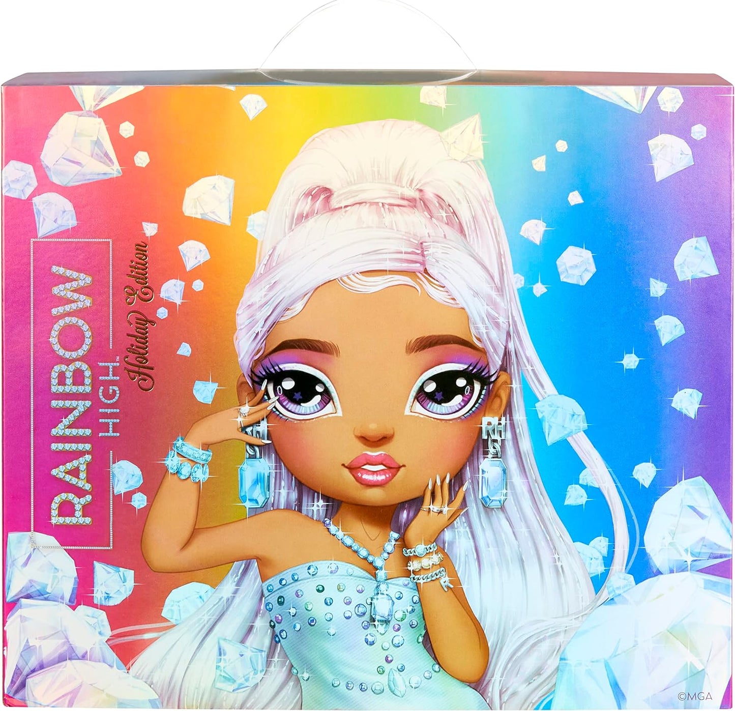 Rainbow High Holiday Edition Collector Doll 11"- 2022 Roxie Grand Posable Fashion Doll with Multicolor Hair, in Diamond & Iridescent Designer Gown Including Premium Doll Accessories. Great Gift