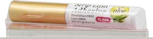 KISS Clear Strip Lash Adhesive With Aloe, Waterproof, Formaldehyde and Latex Free, Odor Free, Cruelty Free, Super Strong Hold Eyelash Glue with Brush Applicator, 0.17 Oz.