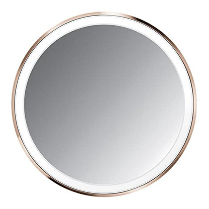 simplehuman Sensor Mirror, Lighted Compact Makeup Magnifying Mirror with Light, Round, Travel Size, Black Stainless Steel