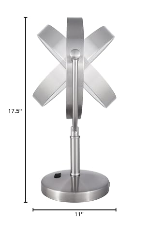 Zadro Laguna 11" LED Lighted Makeup Mirror with Magnification (Large | 15" x 11" | 10X/1X, Satin Nickel)