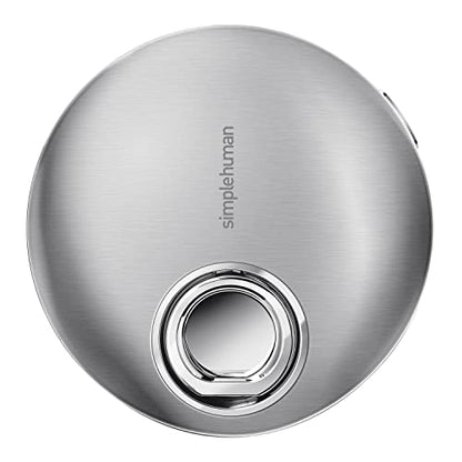 simplehuman Sensor Mirror, Lighted Compact Makeup Magnifying Mirror with Light, Round, Travel Size, Black Stainless Steel