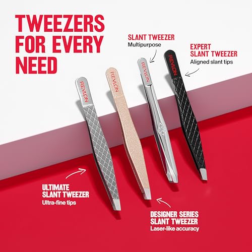 Revlon Expert Slant Tweezer, High Precision For an Easy Hair Removal, Made With Stainless Steel, 1 Count