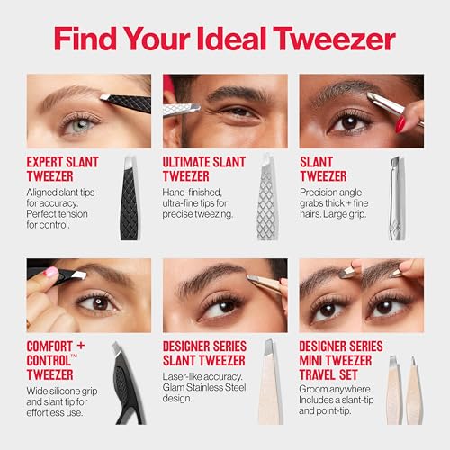 Revlon Expert Slant Tweezer, High Precision For an Easy Hair Removal, Made With Stainless Steel, 1 Count