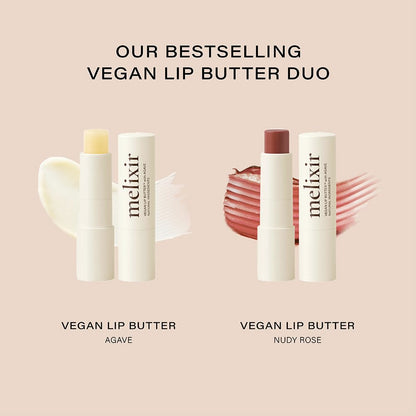 Melixir Vegan Lip Butter Duo – Holiday Stocking Stuffers for Women, Makeup Christmas Gift Set, Hydrating Tinted Chapstick, Shea Butter & Vitamin E for Dry Cracked Lips, Trendy Lip Balm Kit for Girls