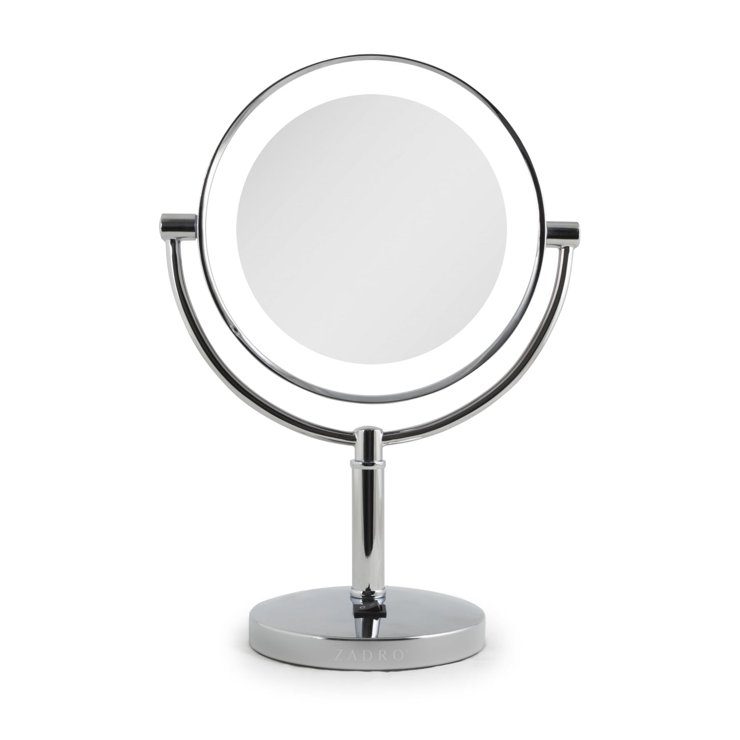 Zadro Laguna 11" LED Lighted Makeup Mirror with Magnification (Large | 15" x 11" | 10X/1X, Satin Nickel)