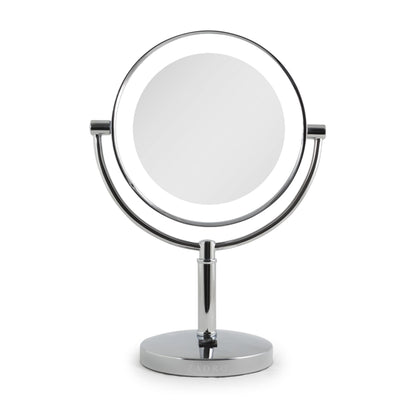 Zadro Laguna 11" LED Lighted Makeup Mirror with Magnification (Large | 15" x 11" | 10X/1X, Satin Nickel)