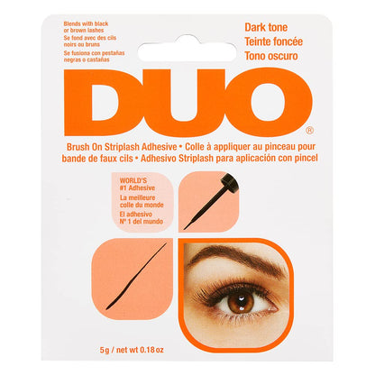DUO Brush-On Clear Lash Glue –Waterproof Strip Lash Adhesive with Vitamins A, C & E, Long Lasting Eyelash Glue, 0.18 oz, 1 Pack