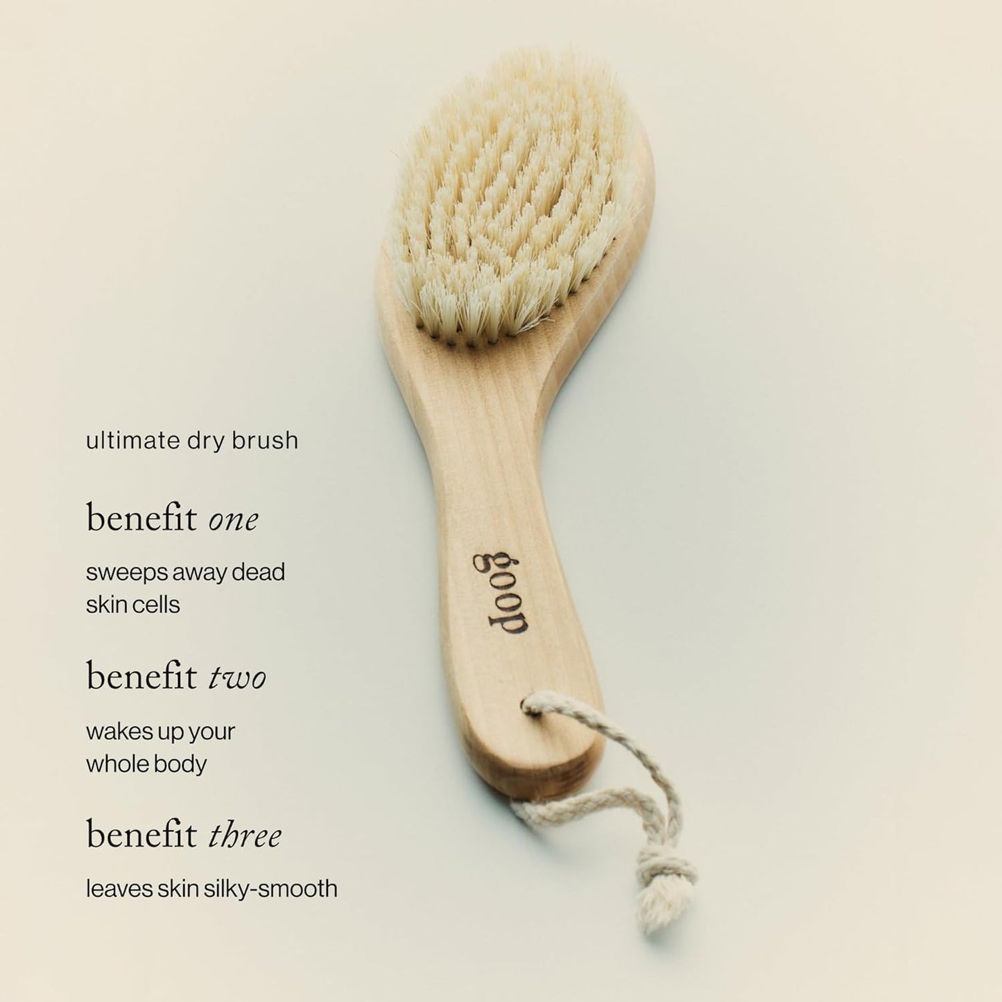 goop Beauty Dry Brush | Detoxifying Body Exfoliator | Wooden Handle with Natural Biodegradable Sisal Fibers | Sweeps Away Dead Skin | FSC Certified