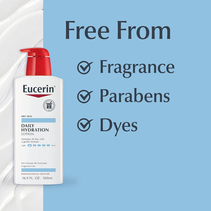 Eucerin Daily Hydration Lotion with SPF 15 - Broad Spectrum Body Lotion for Dry Skin - 16.9 fl. Oz. Pump Bottle