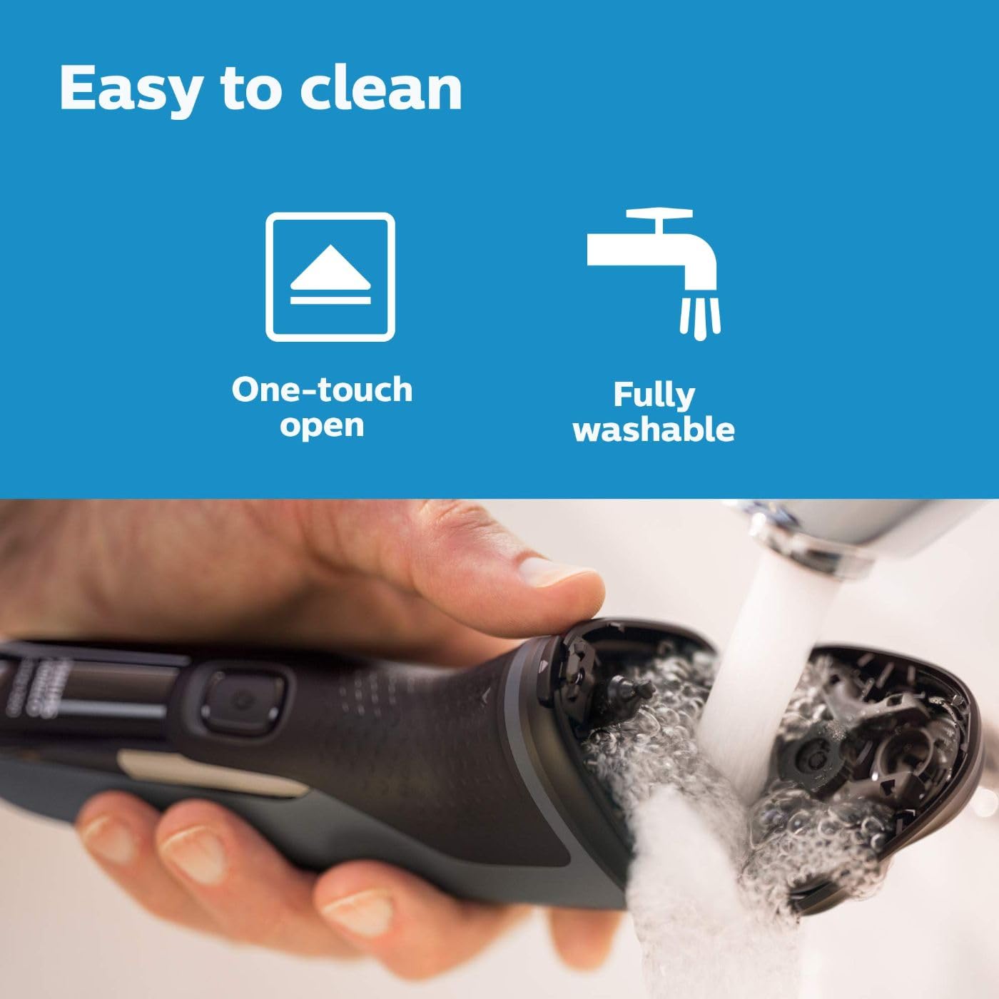 Philips Norelco Shaver 2400 Series, Wet and Dry Electric Shaver, Pop-up Trimmer, P-Cap, Deep Black, Model X3001/90