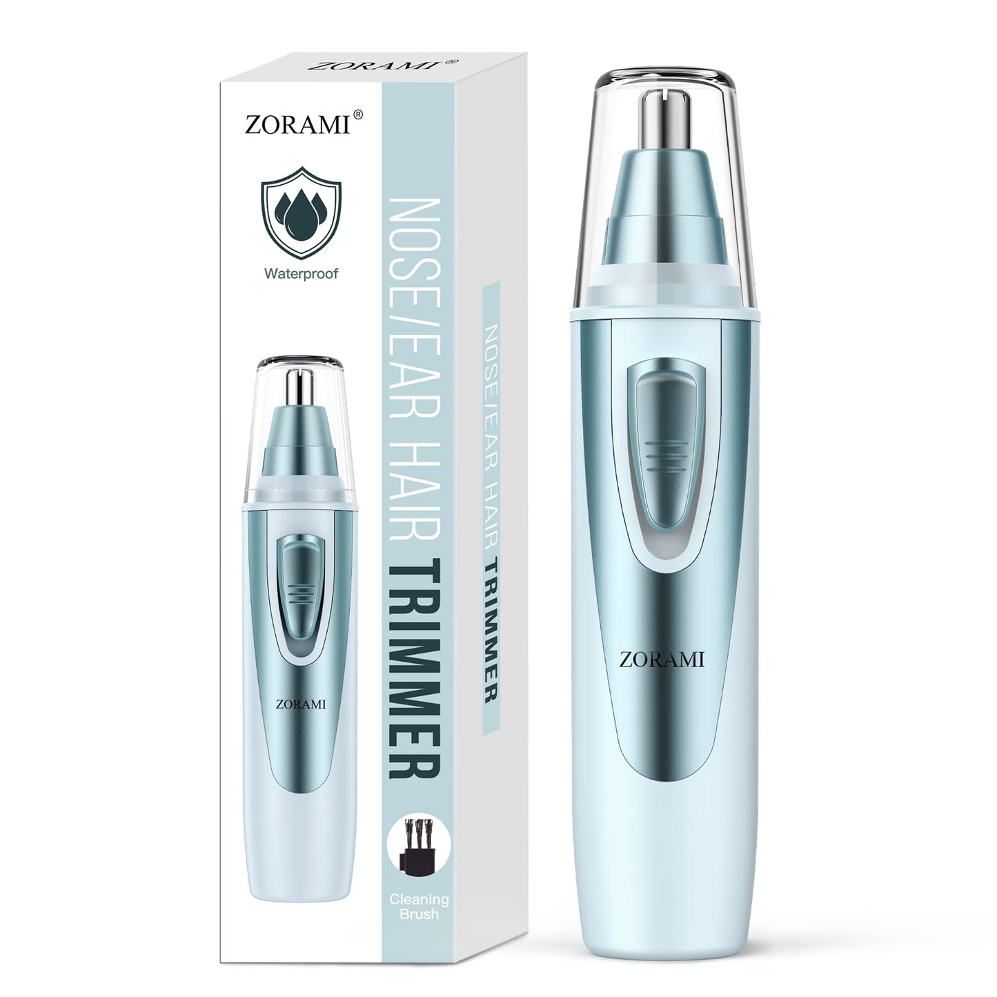 Ear and Nose Hair Trimmer Clipper - 2025 Professional Painless Eyebrow & Facial Hair Trimmer for Men Women, Battery-Operated Trimmer with IPX7 Waterproof, Dual Edge Blades for Easy Cleansing Black