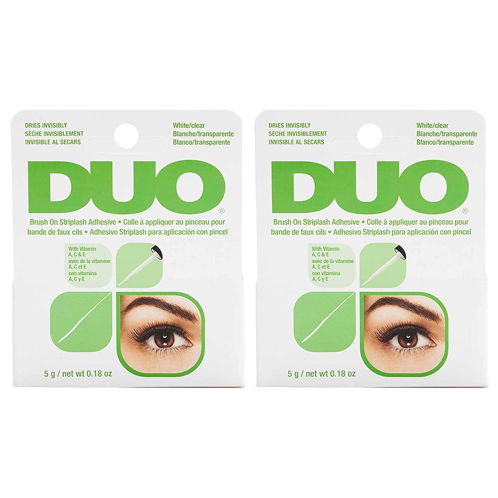 DUO Brush-On Clear Lash Glue –Waterproof Strip Lash Adhesive with Vitamins A, C & E, Long Lasting Eyelash Glue, 0.18 oz, 1 Pack