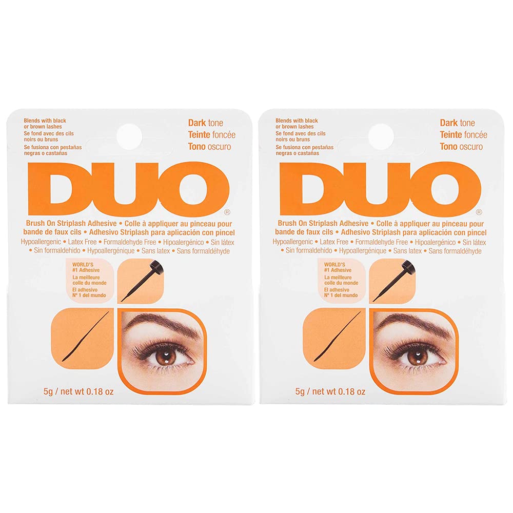 DUO Brush-On Clear Lash Glue –Waterproof Strip Lash Adhesive with Vitamins A, C & E, Long Lasting Eyelash Glue, 0.18 oz, 1 Pack