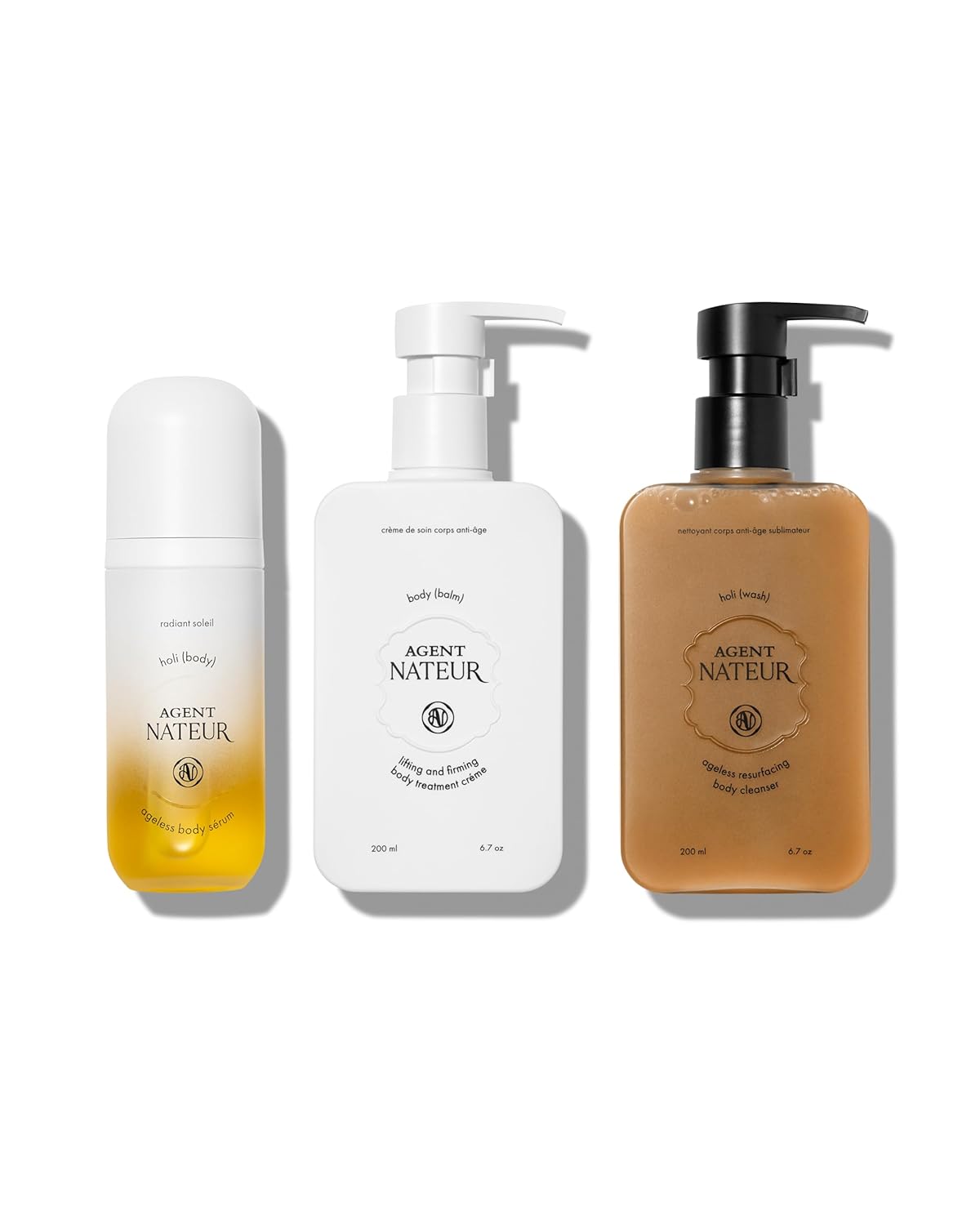 Agent Nateur - the holi (body) kit - holi (wash), body (balm), + holi (body serum) | Firm, Smooth, Nourish with 3 Essentials in Gift Box