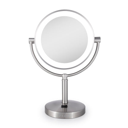 Zadro Laguna 11" LED Lighted Makeup Mirror with Magnification (Large | 15" x 11" | 10X/1X, Satin Nickel)