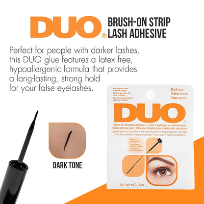 DUO Brush-On Clear Lash Glue –Waterproof Strip Lash Adhesive with Vitamins A, C & E, Long Lasting Eyelash Glue, 0.18 oz, 1 Pack