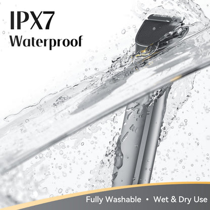 KINGTEE 5-in-1 Electric Bikini Trimmer for Women – IPX7 Waterproof Shaver, Cordless Body & Facial Razors for Women, Ceramic Blades, USB-C Rechargeable, Painless Hair Removal Kit (Blue)