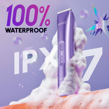 Bikini Trimmer for Women Dual Head - IPX7 Waterproof & Painless Electric Razors for Beauty, Pubic Hair, Face, Legs & Underarms– Portable Cordless Shaver with Fast Charging (Purple)