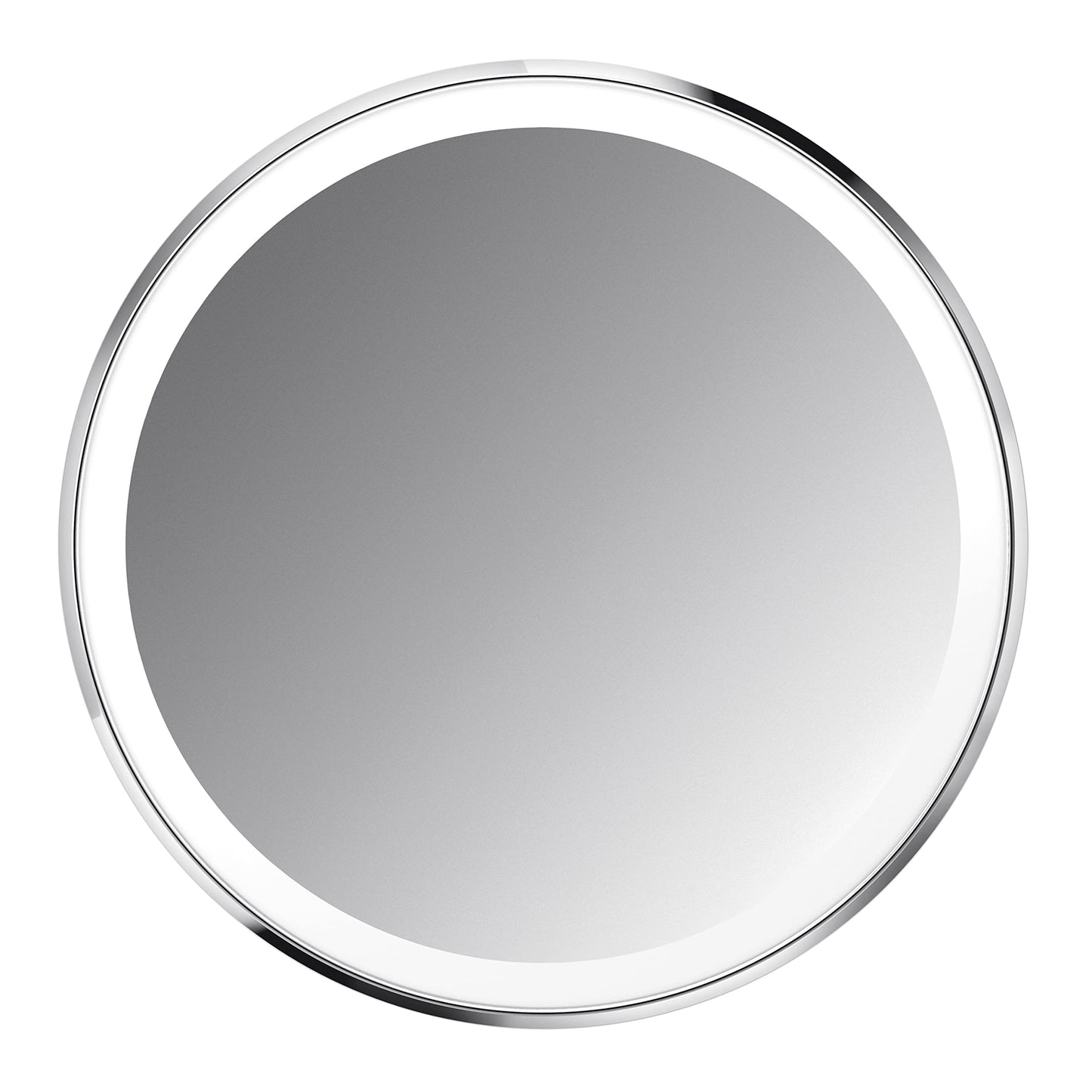 simplehuman Sensor Mirror, Lighted Compact Makeup Magnifying Mirror with Light, Round, Travel Size, Black Stainless Steel
