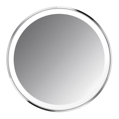 simplehuman Sensor Mirror, Lighted Compact Makeup Magnifying Mirror with Light, Round, Travel Size, Black Stainless Steel