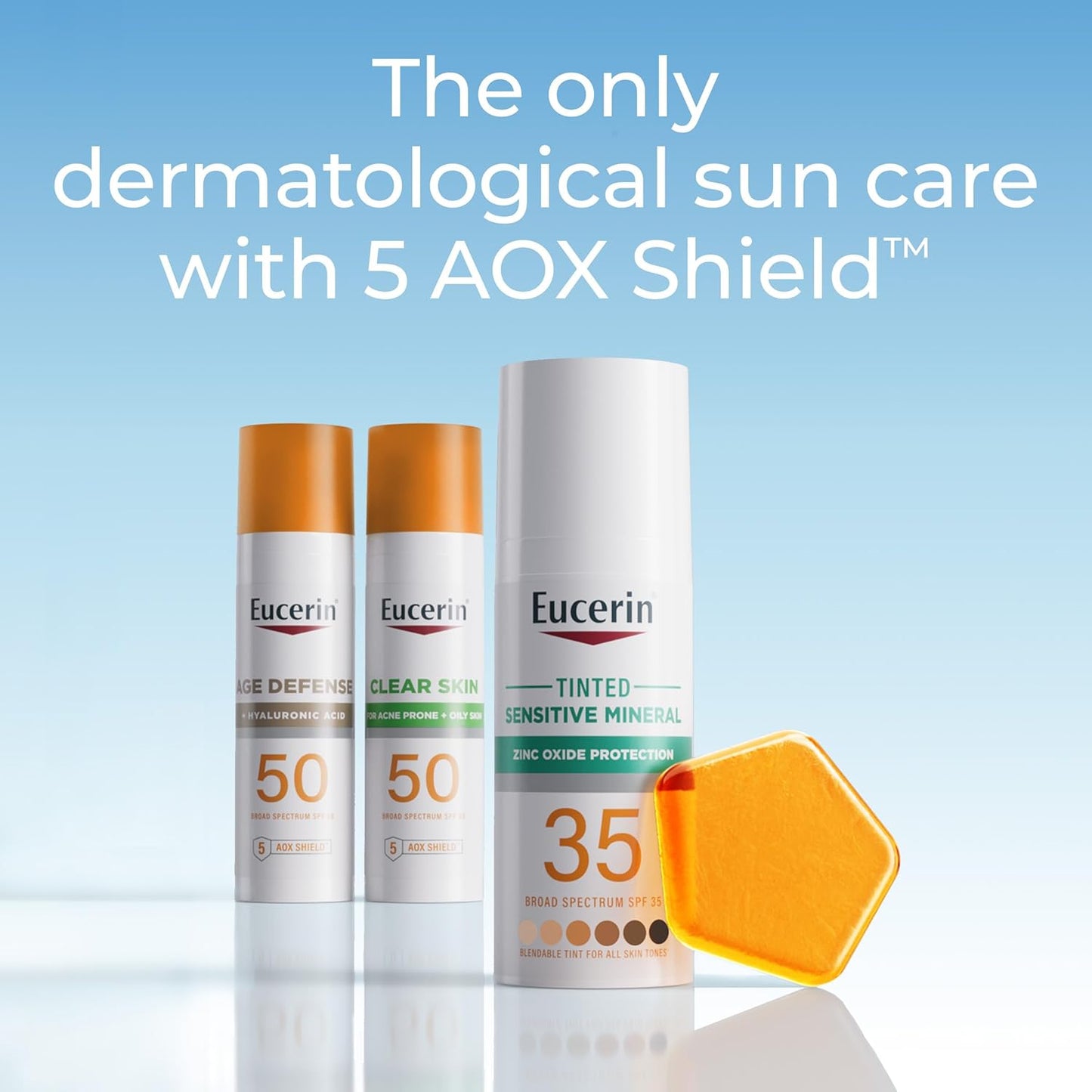 Eucerin Sun Clear Skin Face Sunscreen Lotion SPF 50 for Acne Prone and Oily Skin, Lightweight Sunscreen with Oil-Absorbing Minerals, Won't Cause Breakouts, Hypoallergenic, 2.5 Fl Oz Bottle