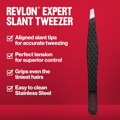 Revlon Expert Slant Tweezer, High Precision For an Easy Hair Removal, Made With Stainless Steel, 1 Count