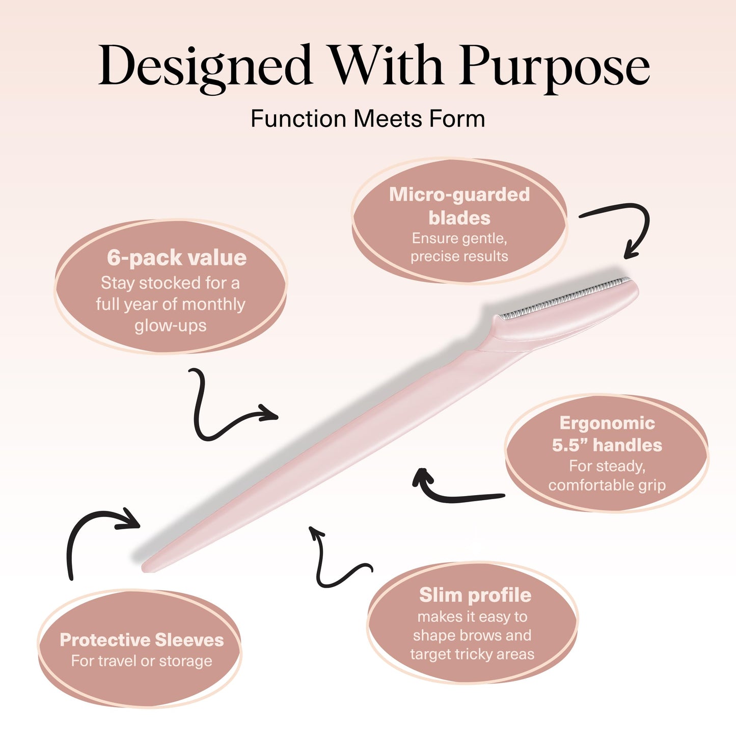 Kitsch Dermaplane Razor for Women Face – Face Razors for Women & Men, Eyebrow Trimmer & Face Shaver – Exfoliating Facial Razor & Skin Care Tool for Smoother Skin - Terracotta, 12 pcs