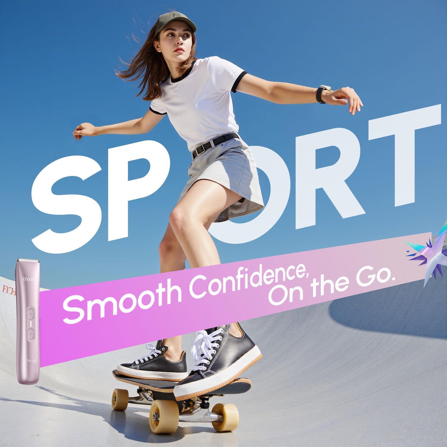 Bikini Trimmer for Women Dual Head - IPX7 Waterproof & Painless Electric Razors for Beauty, Pubic Hair, Face, Legs & Underarms– Portable Cordless Shaver with Fast Charging (Purple)