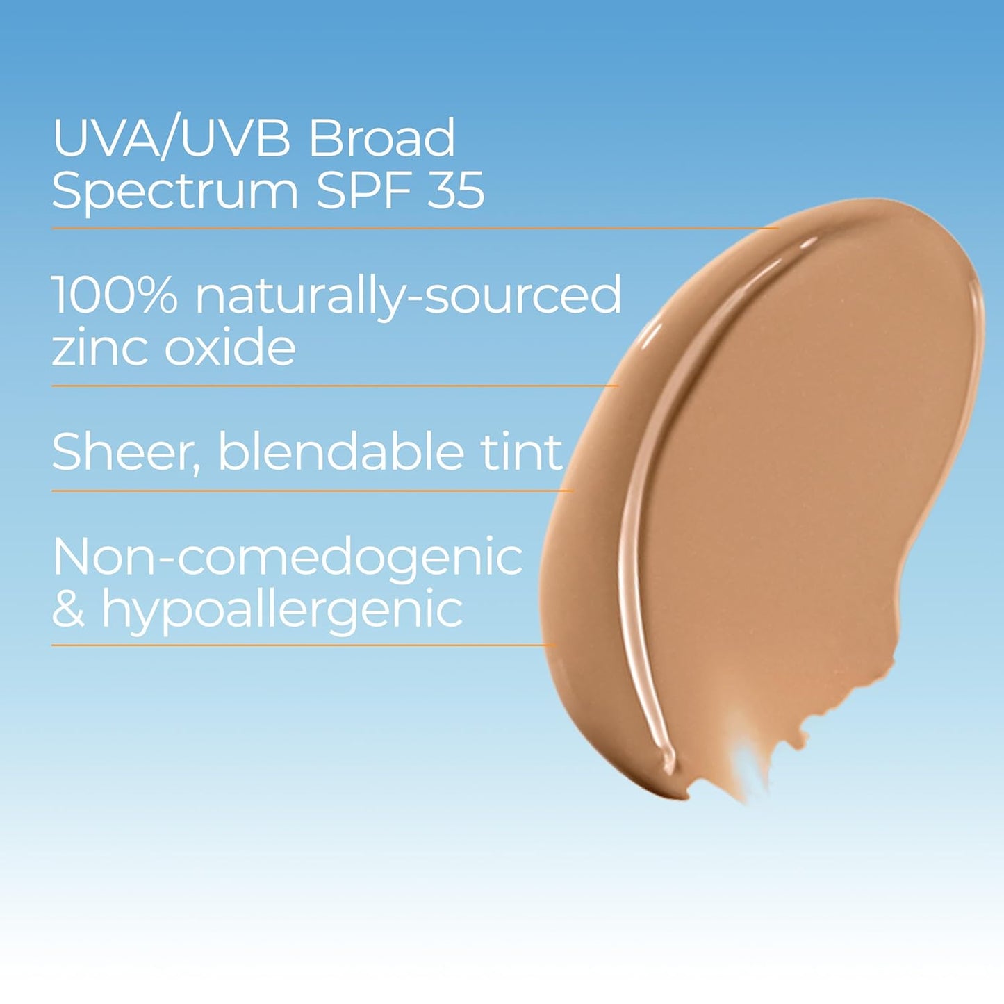 Eucerin Sun Tinted Sensitive Mineral Face Sunscreen Lotion SPF 35, Non-Comedogenic Mineral Sunscreen with Gentle Zinc Oxide Protection for Sensitive Skin, 1.7 Fl Oz Bottle