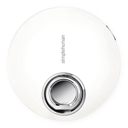 simplehuman Sensor Mirror, Lighted Compact Makeup Magnifying Mirror with Light, Round, Travel Size, Black Stainless Steel