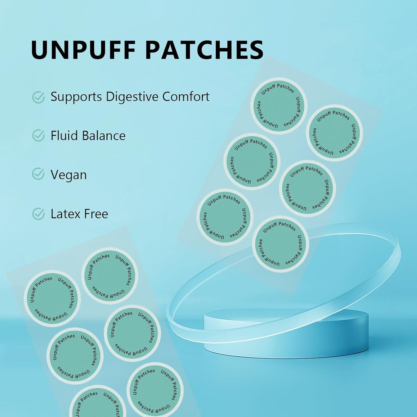 Unpuff & Glp1 Patches Bundle,Natural Ingredients Patch, for Digestive Health and Body Care,Women and Men 60 Pack