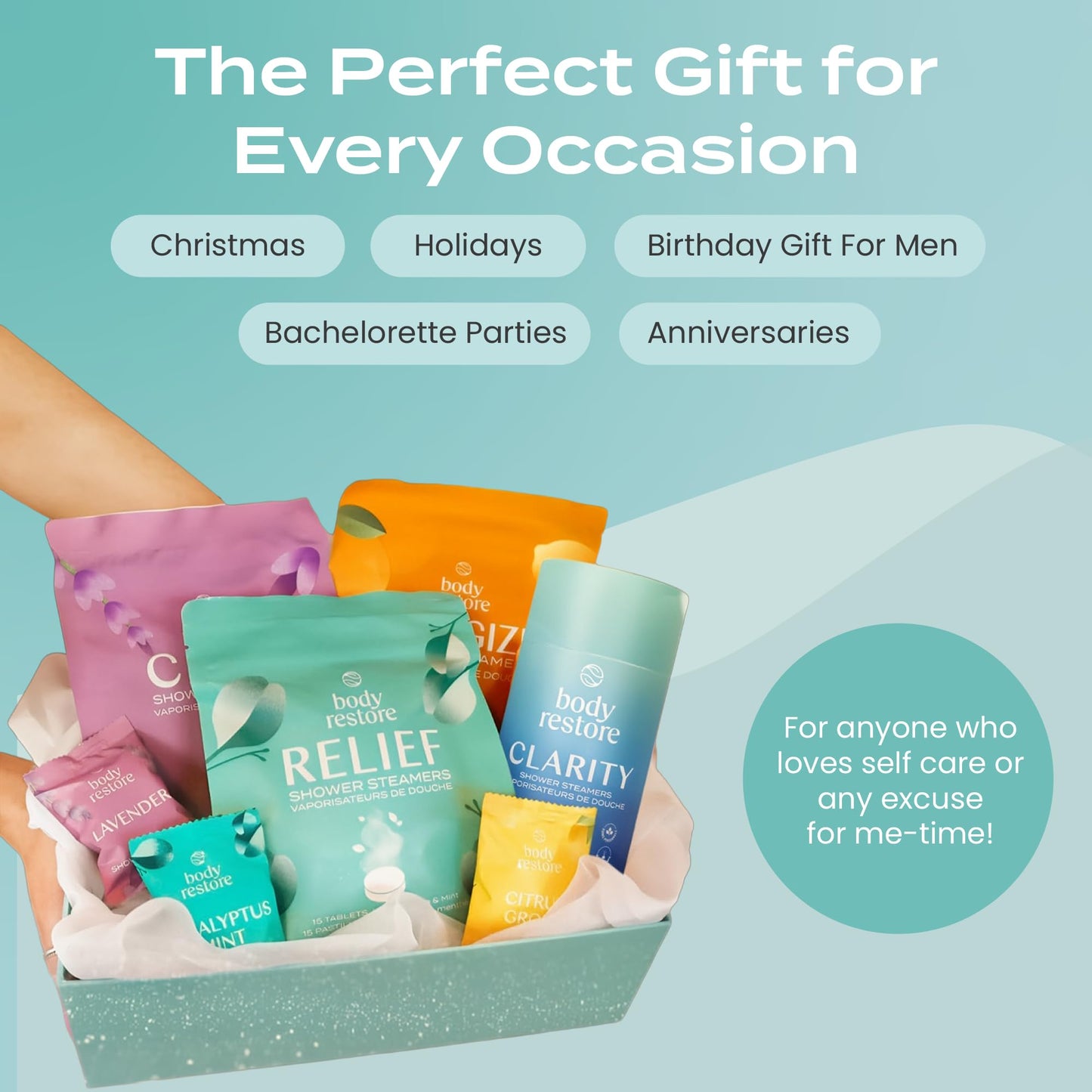 Body Restore Shower Steamers Aromatherapy 6 Pack - Christmas Stocking Stuffers for Men, Birthday Gifts for Women, White Elephant, Relaxation, Self Care - Clarity