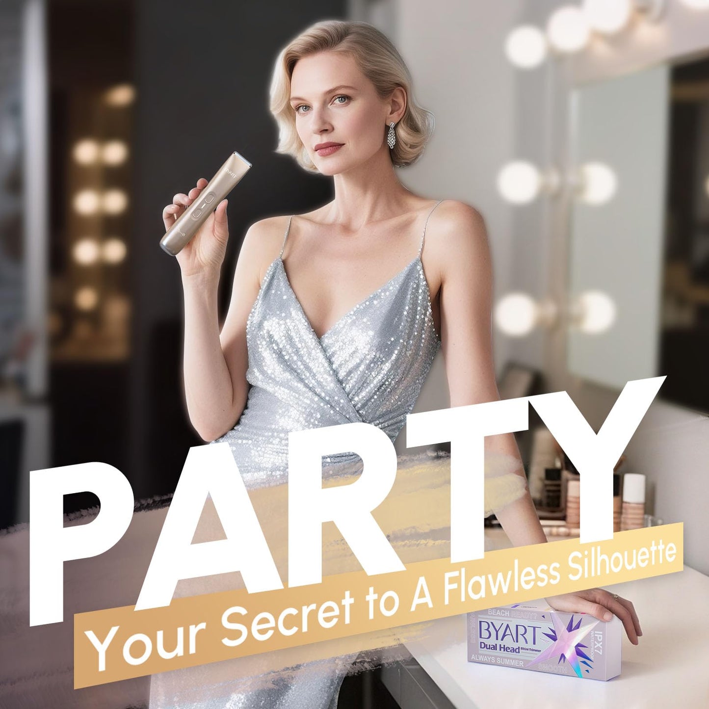 Bikini Trimmer for Women Dual Head - IPX7 Waterproof & Painless Electric Razors for Beauty, Pubic Hair, Face, Legs & Underarms– Portable Cordless Shaver with Fast Charging (Purple)