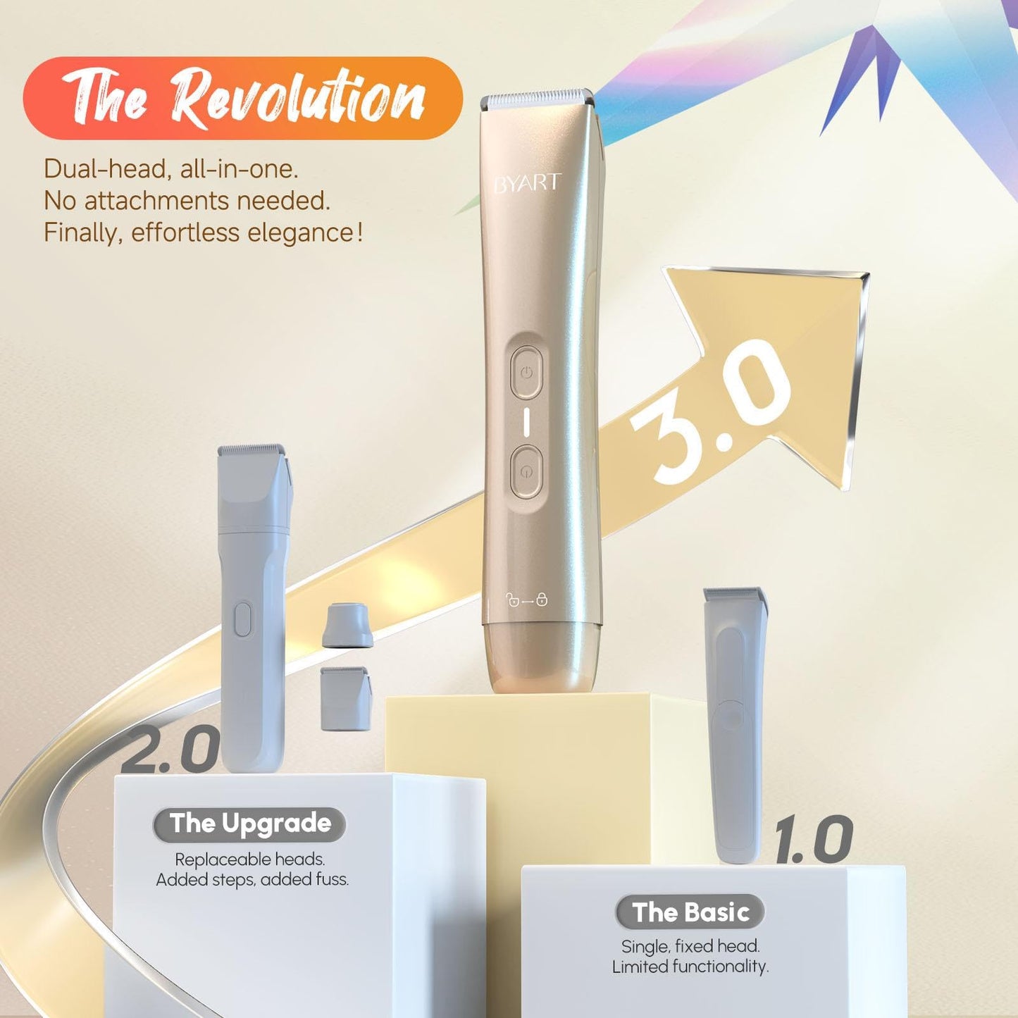 Bikini Trimmer for Women Dual Head - IPX7 Waterproof & Painless Electric Razors for Beauty, Pubic Hair, Face, Legs & Underarms– Portable Cordless Shaver with Fast Charging (Purple)