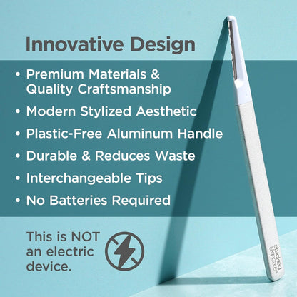 StackedSkincare Dermaplane Razor for Women Face - Professional Facial Razor, Non-electric Face Shaver for Women - Eyebrow Razor & Dermaplaning Tool for Face Exfoliation - Includes Handle & Blade