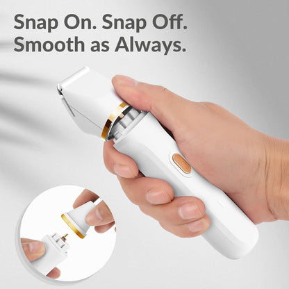 KINGTEE 5-in-1 Electric Bikini Trimmer for Women – IPX7 Waterproof Shaver, Cordless Body & Facial Razors for Women, Ceramic Blades, USB-C Rechargeable, Painless Hair Removal Kit (Blue)