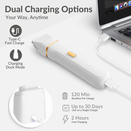 KINGTEE 5-in-1 Electric Bikini Trimmer for Women – IPX7 Waterproof Shaver, Cordless Body & Facial Razors for Women, Ceramic Blades, USB-C Rechargeable, Painless Hair Removal Kit (Blue)