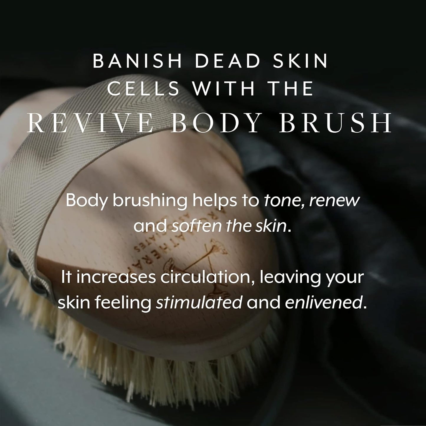 Aromatherapy Associates Revive Body Brush, Natural Dry Brush to Exfoliate Skin and Boost Circulation, Cellulite Brush Made of Natural and Sustainable Materials (1 Count)