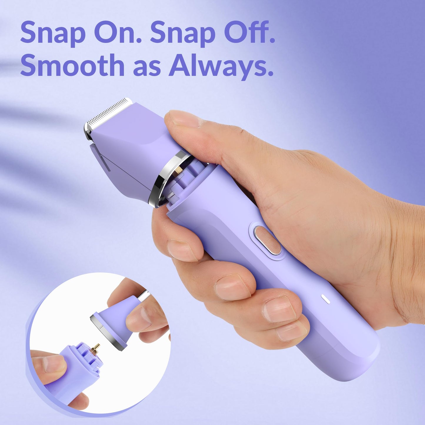 KINGTEE 5-in-1 Electric Bikini Trimmer for Women – IPX7 Waterproof Shaver, Cordless Body & Facial Razors for Women, Ceramic Blades, USB-C Rechargeable, Painless Hair Removal Kit (Blue)