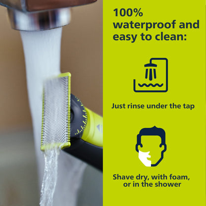 Philips Norelco One 360 Hybrid Face, Electric Beard Trimmer and Shaver, with 360 Technology, 1x 360 for Face, 5in1 Adjustable Comb, Model QP2724/90