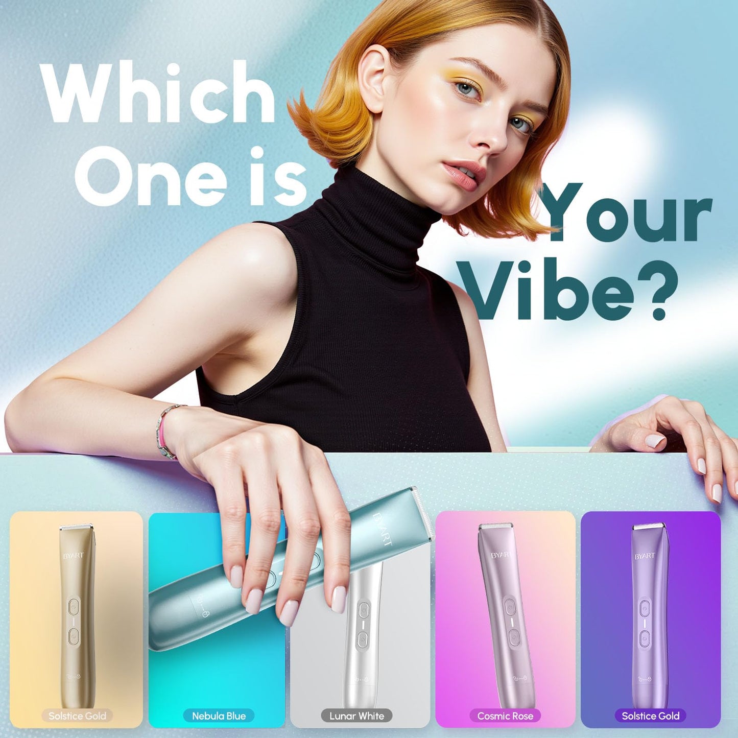 Bikini Trimmer for Women Dual Head - IPX7 Waterproof & Painless Electric Razors for Beauty, Pubic Hair, Face, Legs & Underarms– Portable Cordless Shaver with Fast Charging (Purple)