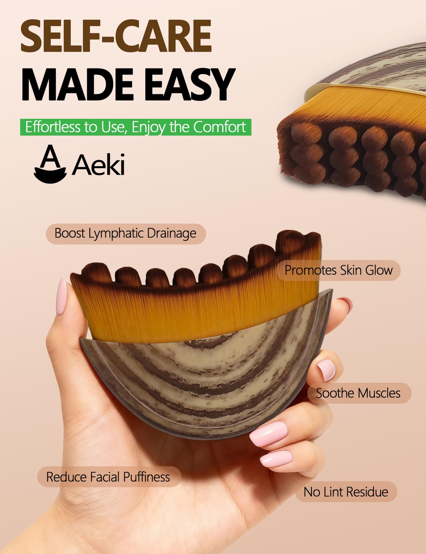 Aeki Lymphatic Contour Face Brush,Aeki Facial Massage Brush,Aeki Lymphatic Face Brush.Ergonomic face Tool Relieve Fatigue (1PCS)