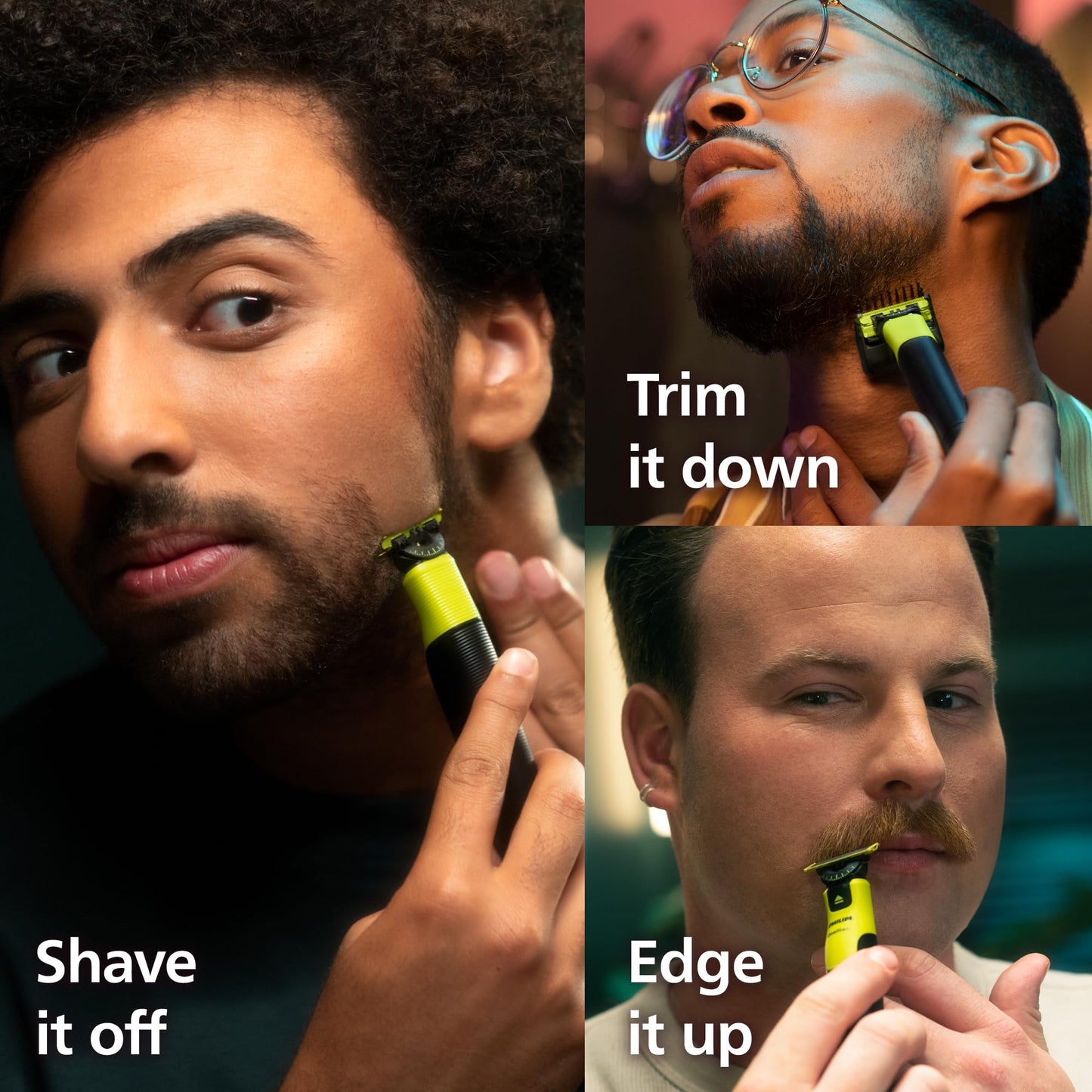 Philips Norelco One 360 Hybrid Face, Electric Beard Trimmer and Shaver, with 360 Technology, 1x 360 for Face, 5in1 Adjustable Comb, Model QP2724/90