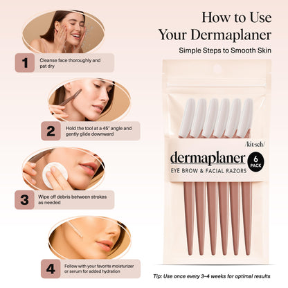 Kitsch Dermaplane Razor for Women Face – Face Razors for Women & Men, Eyebrow Trimmer & Face Shaver – Exfoliating Facial Razor & Skin Care Tool for Smoother Skin - Terracotta, 12 pcs